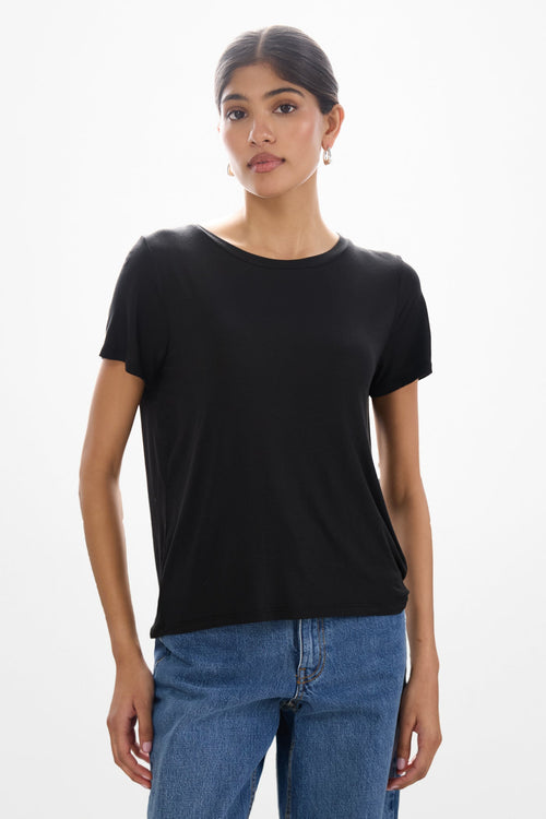 Aire Featherweight Tee | Black | Modal-Silk