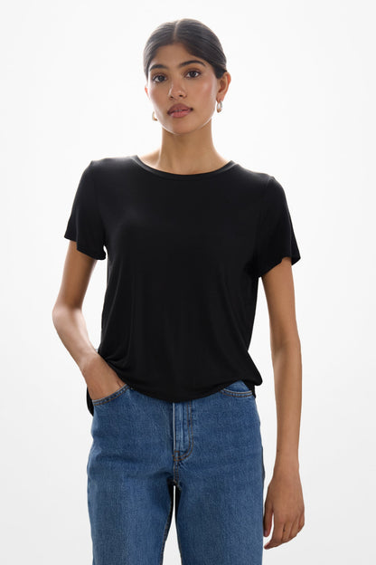 Aire Featherweight Tee | Black | Modal-Silk