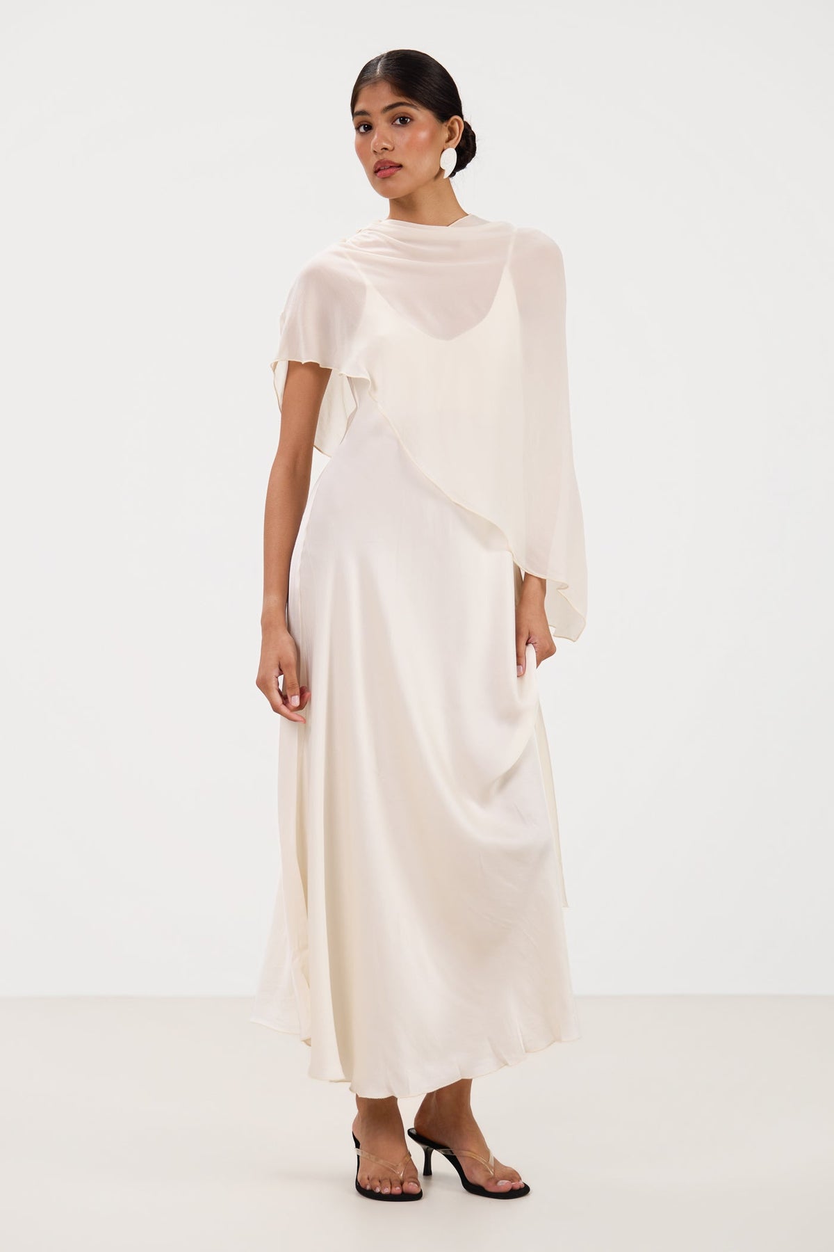 Anne Satin Slip Dress | Ivory