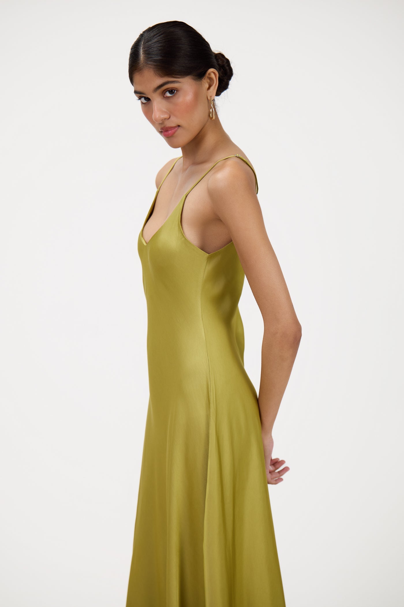 Anne Satin Slip Dress | Fern