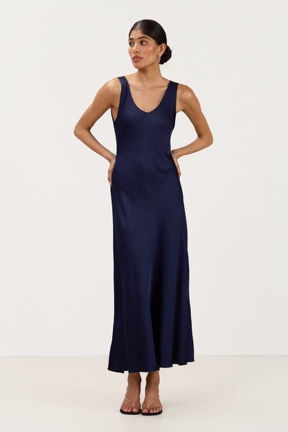 Liora Satin Maxi Dress | Midnight