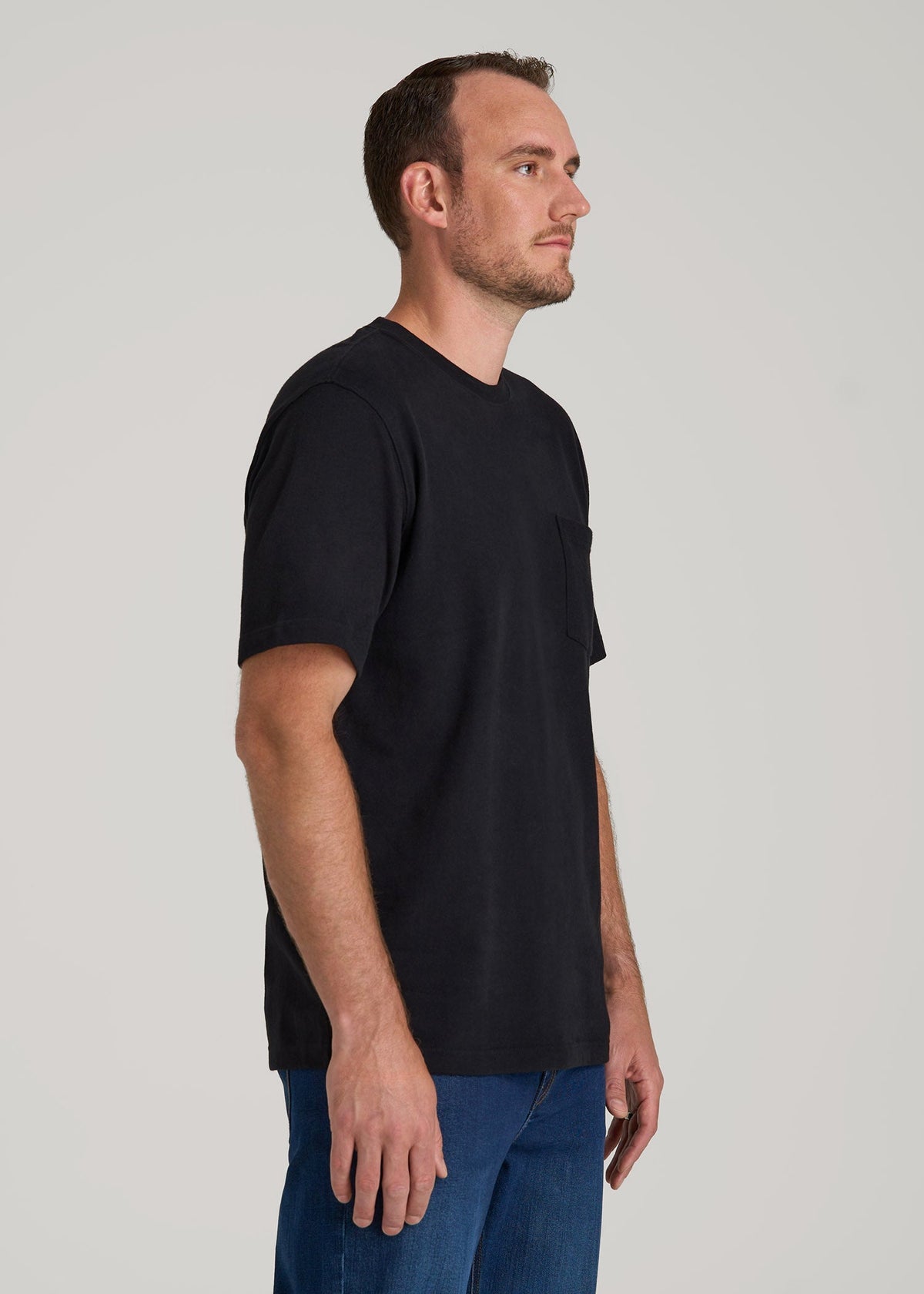 LJ&S Workwear Pocket T-Shirt for Tall Men in Black