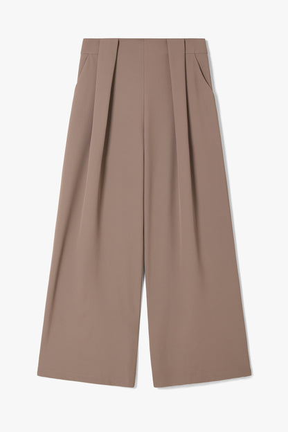 Lana Pleated Elastic Waist Trousers | Taupe