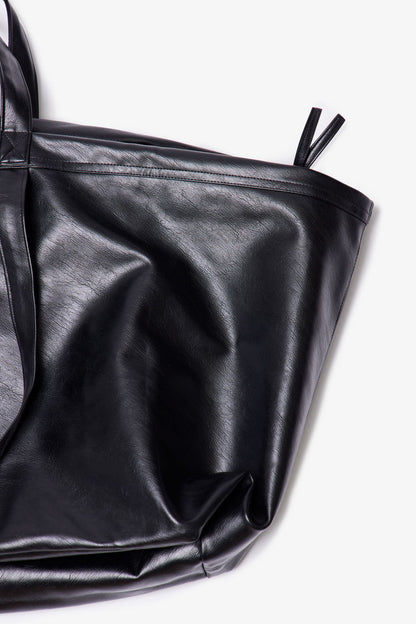 Leather Weekender Bag - Black