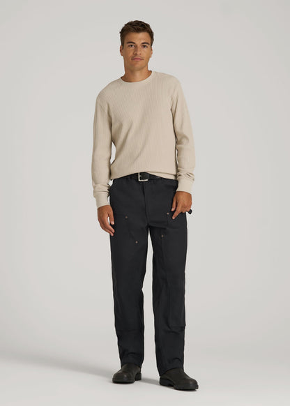 LJ&S Double Front Utility Work Pants for Tall Men in Black