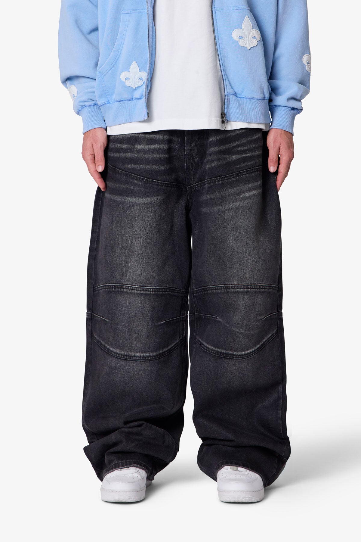 Mega Baggy Moto Denim - Waxed Black