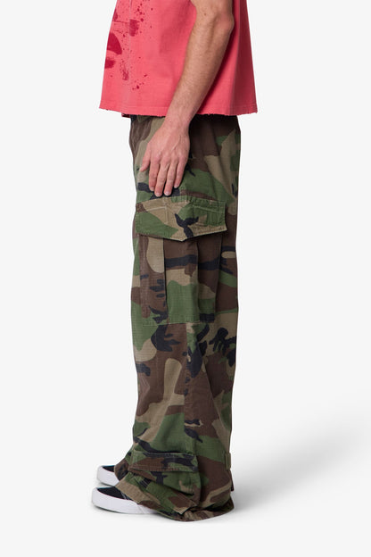 Military Rave Cargo Pants - Camo