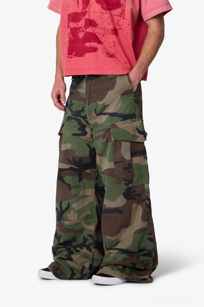 Military Rave Cargo Pants - Camo