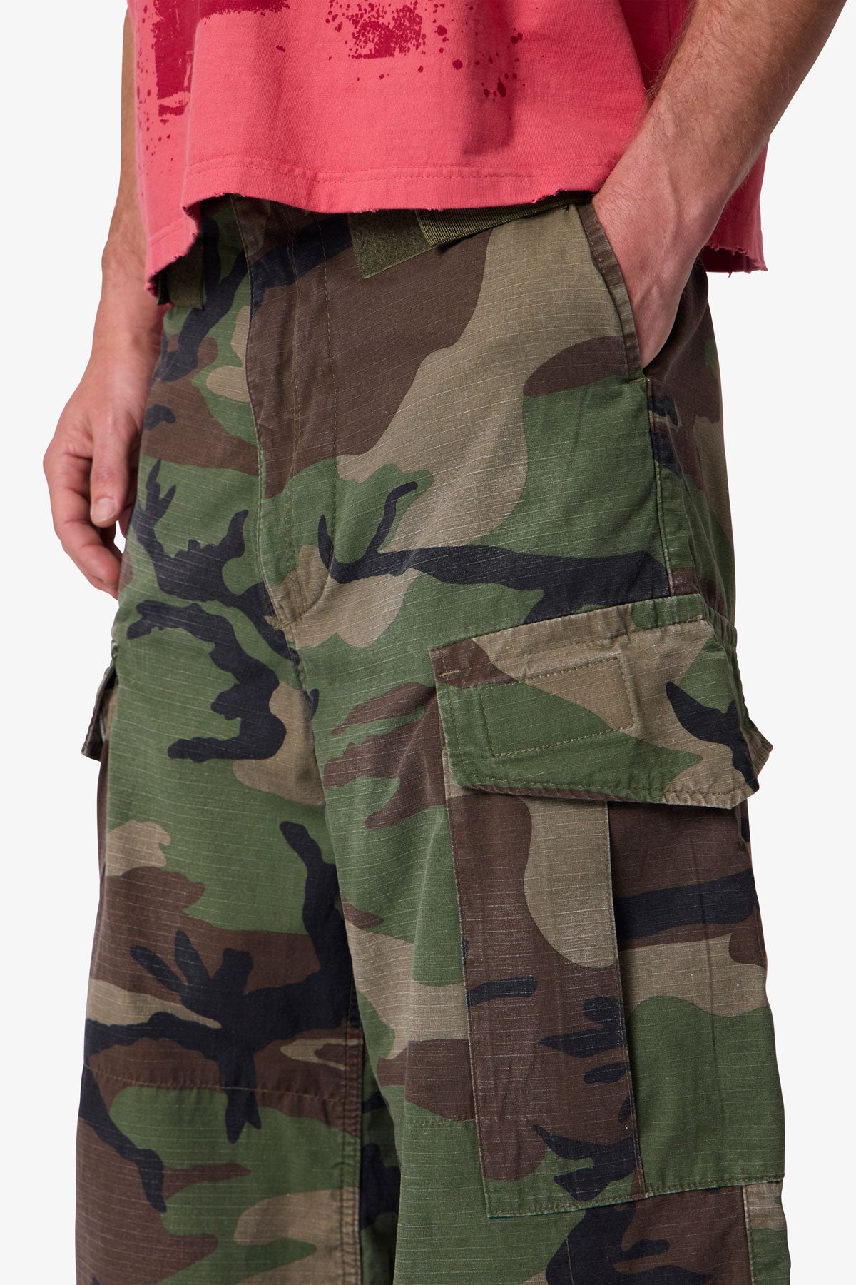 Military Rave Cargo Pants - Camo
