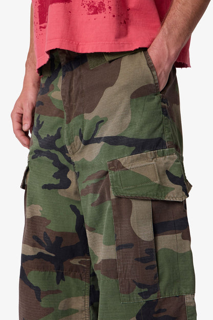 Military Rave Cargo Pants - Camo