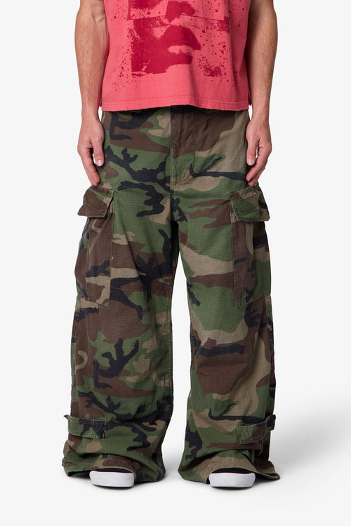 Military Rave Cargo Pants - Camo