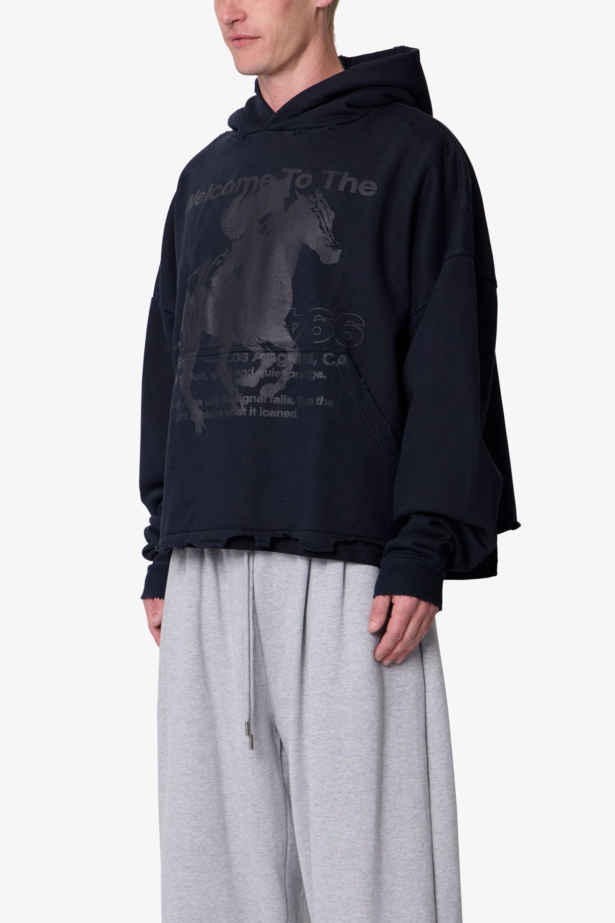 Moth Eaten Hoodie - Black