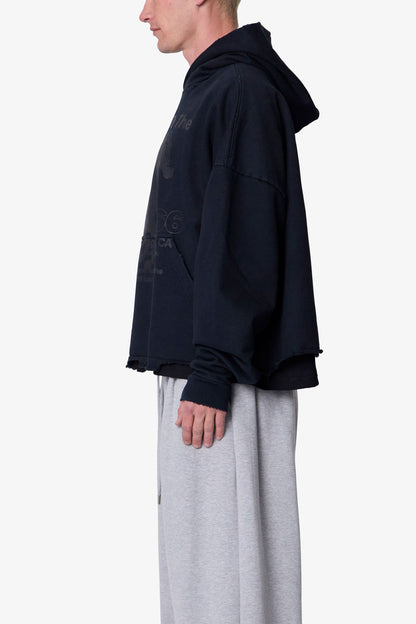 Moth Eaten Hoodie - Black