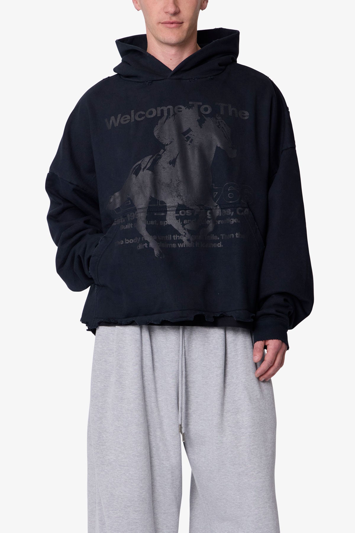 Moth Eaten Hoodie - Black