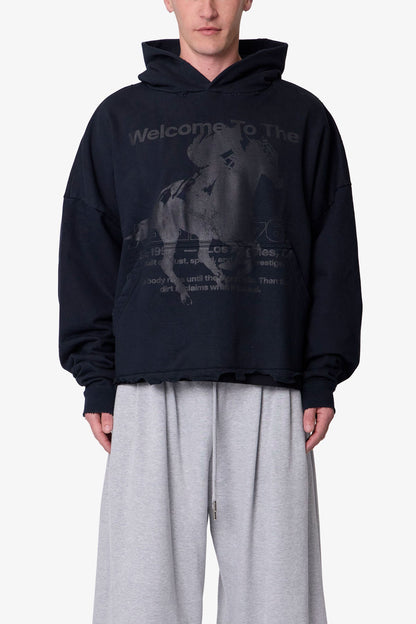 Moth Eaten Hoodie - Black