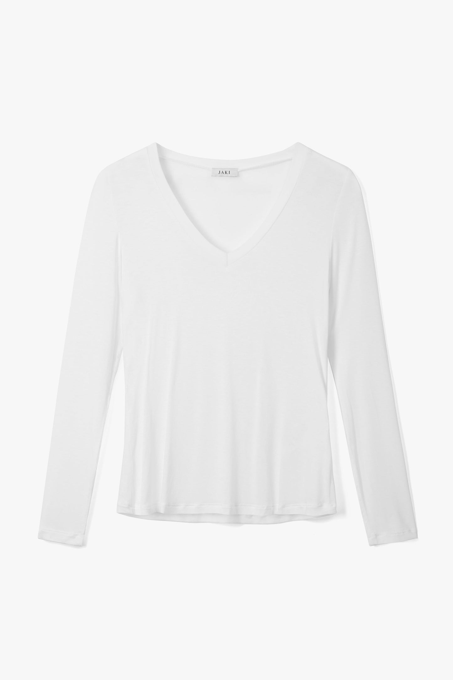 Sylvie V Neck Featherweight Top | White | Modal-Silk