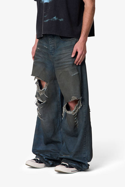 Oil Stain Rave Denim - Blue