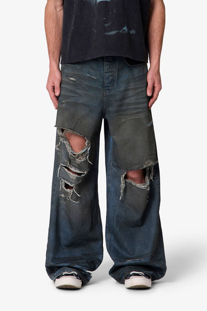 Oil Stain Rave Denim - Blue