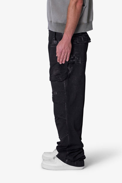 Oil Stretch Cargo Pants - Brown
