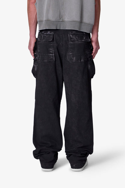Oil Stretch Cargo Pants - Brown