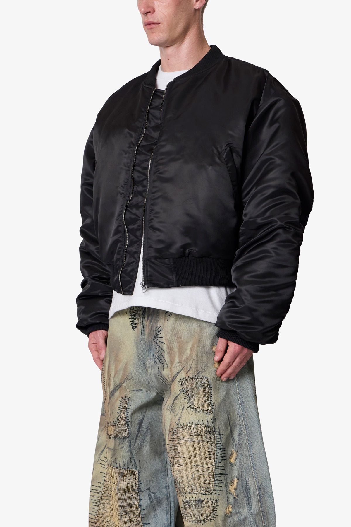 Oversized Bomber Jacket - Black
