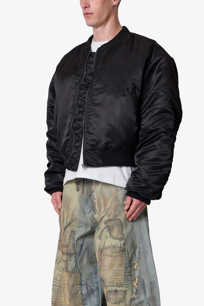 Oversized Bomber Jacket - Black