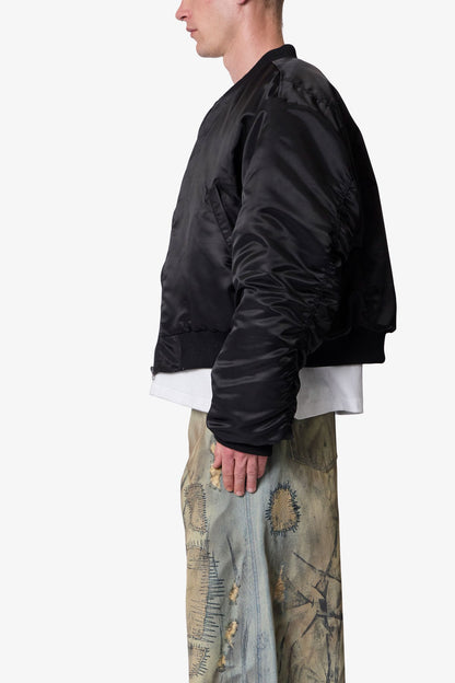 Oversized Bomber Jacket - Black