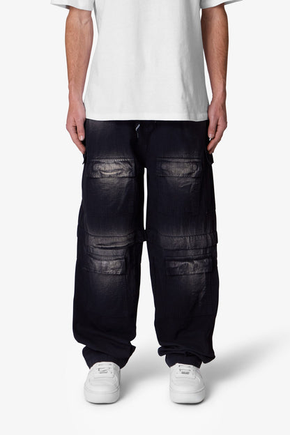Oversized Cargo Pants - Washed Black
