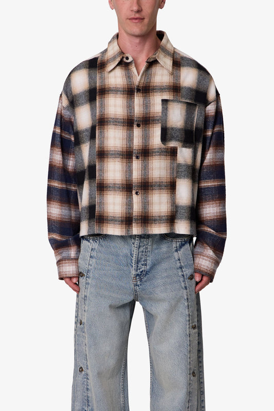 Paneled Flannel Shirt - Multi