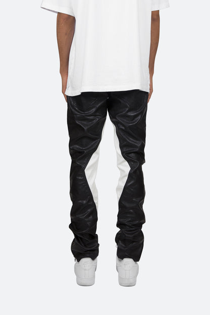 S192 Leather Pants - Black/White