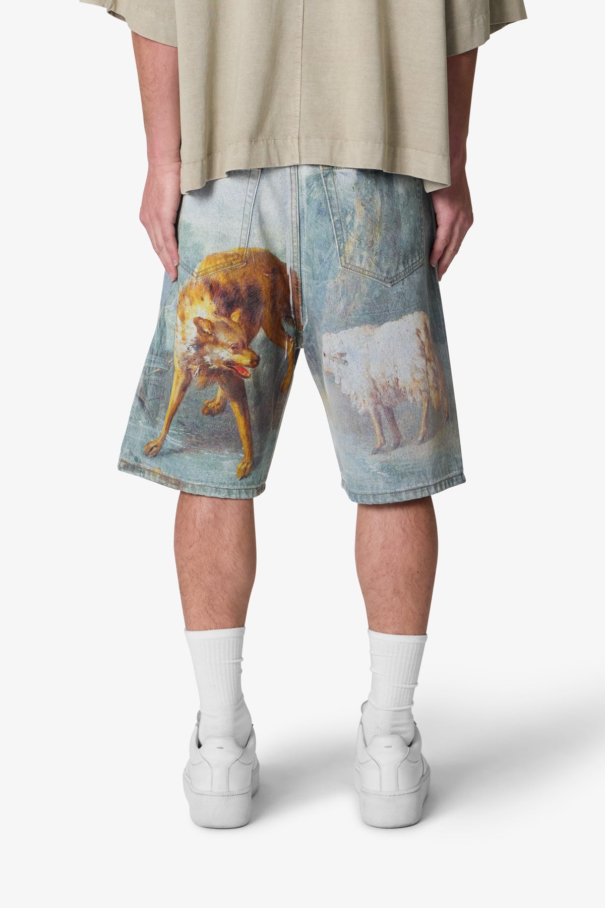 Sheep Hounded Denim Shorts - Multi