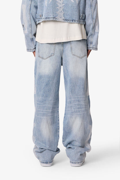 Skeleton Ultra Baggy Denim - Washed Blue