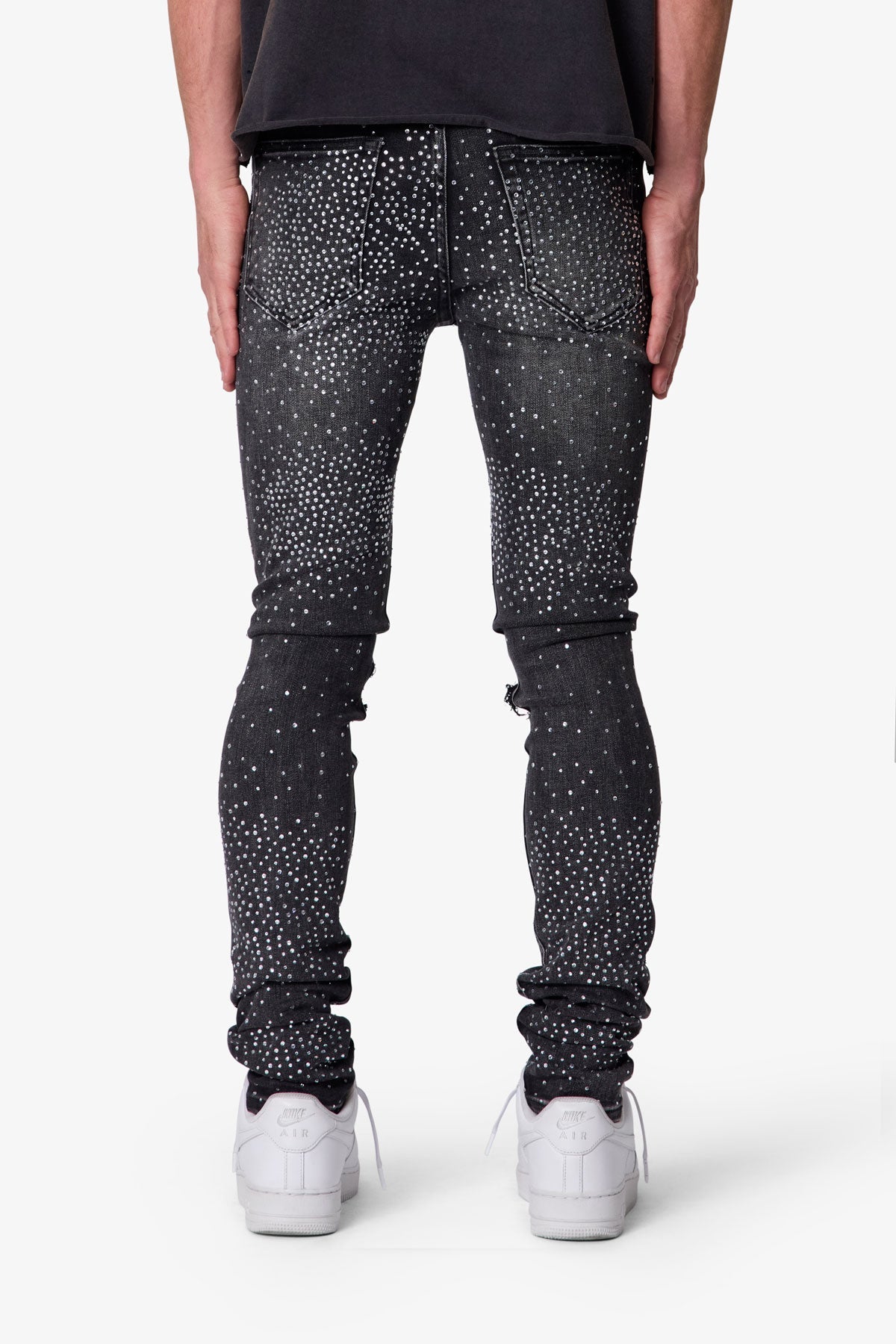 Skinny Rhinestone Denim - Vintage Black