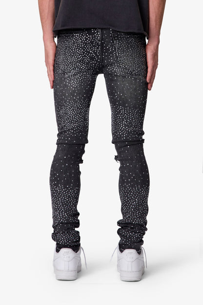 Skinny Rhinestone Denim - Vintage Black