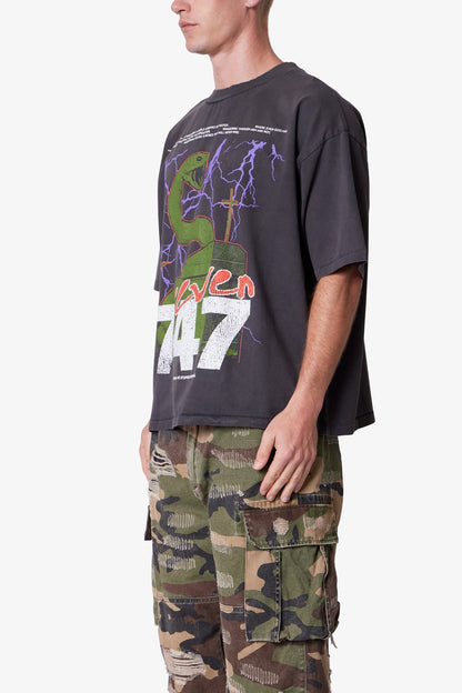 Snake 994 Printed Tee - Washed Black