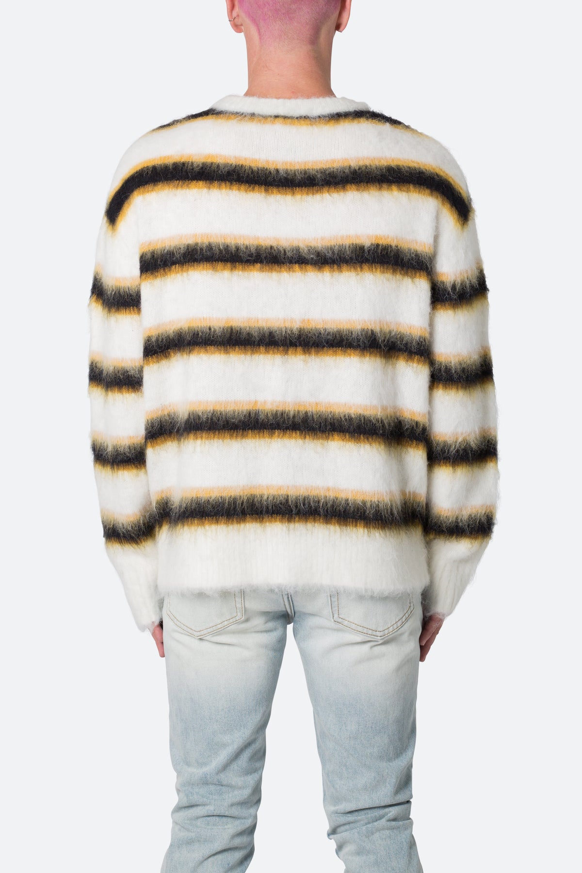 Striped Mohair Sweater - White