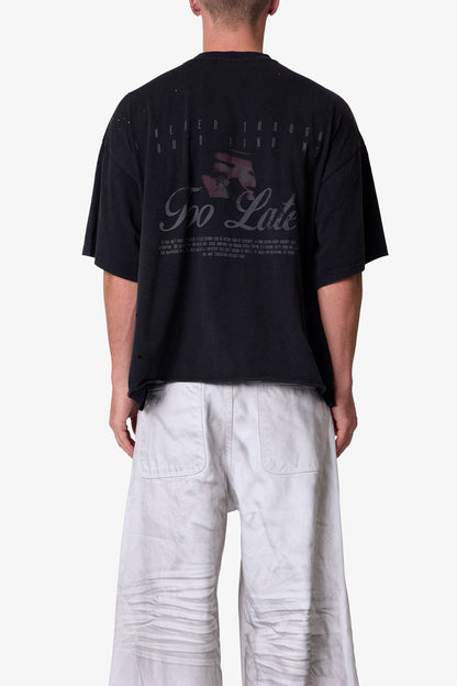 Too Late Tee - Washed Black