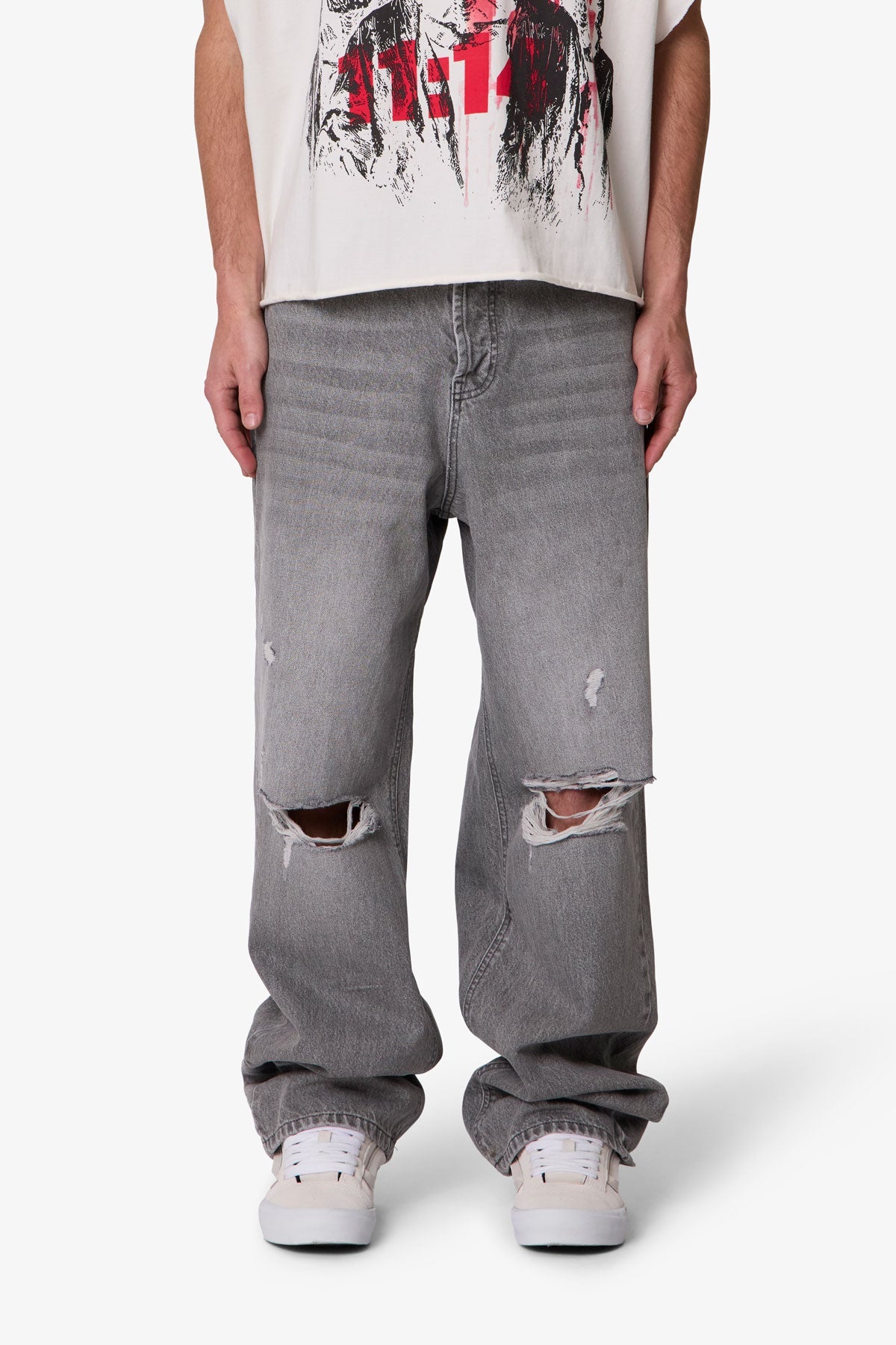 Ultra Baggy Blowout Denim - Washed Grey