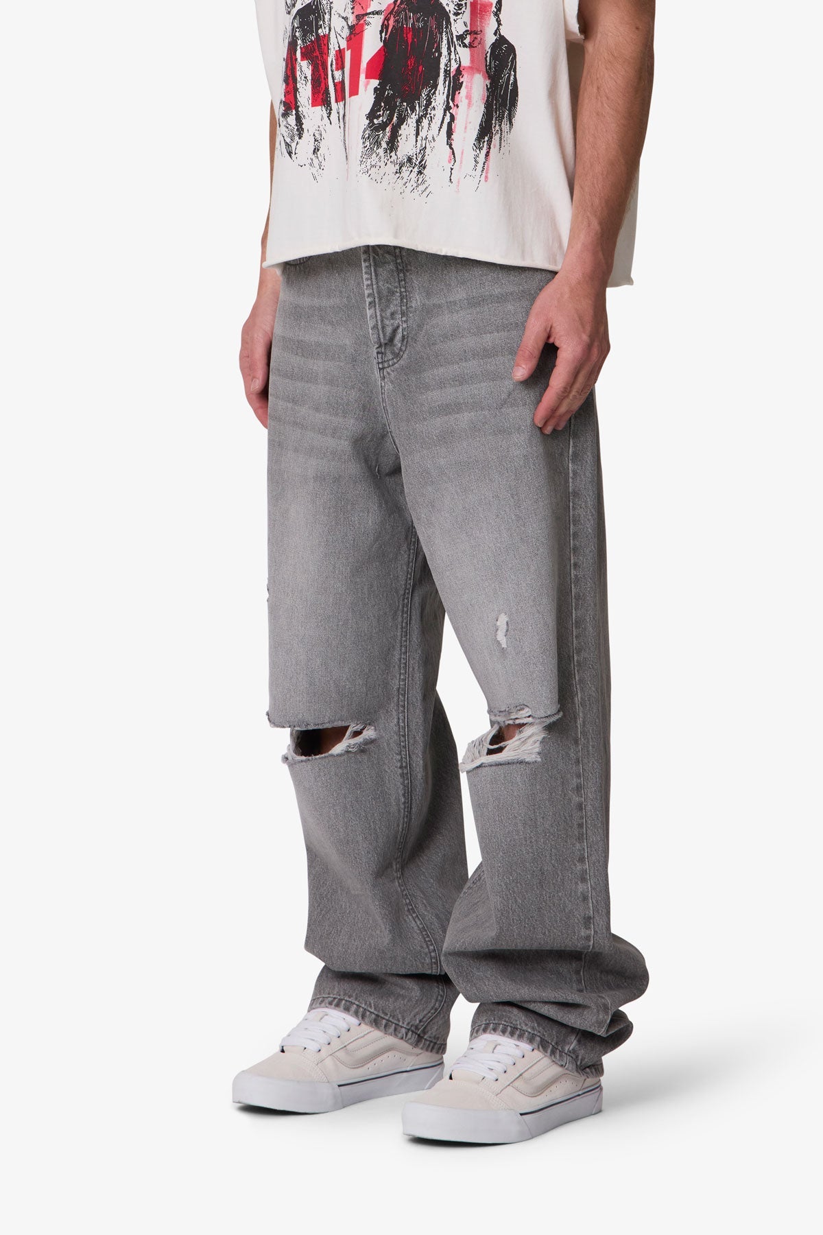 Ultra Baggy Blowout Denim - Washed Grey
