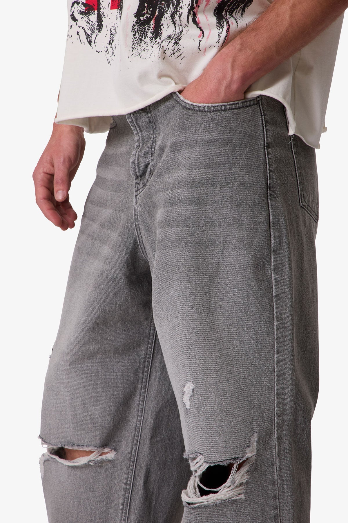 Ultra Baggy Blowout Denim - Washed Grey
