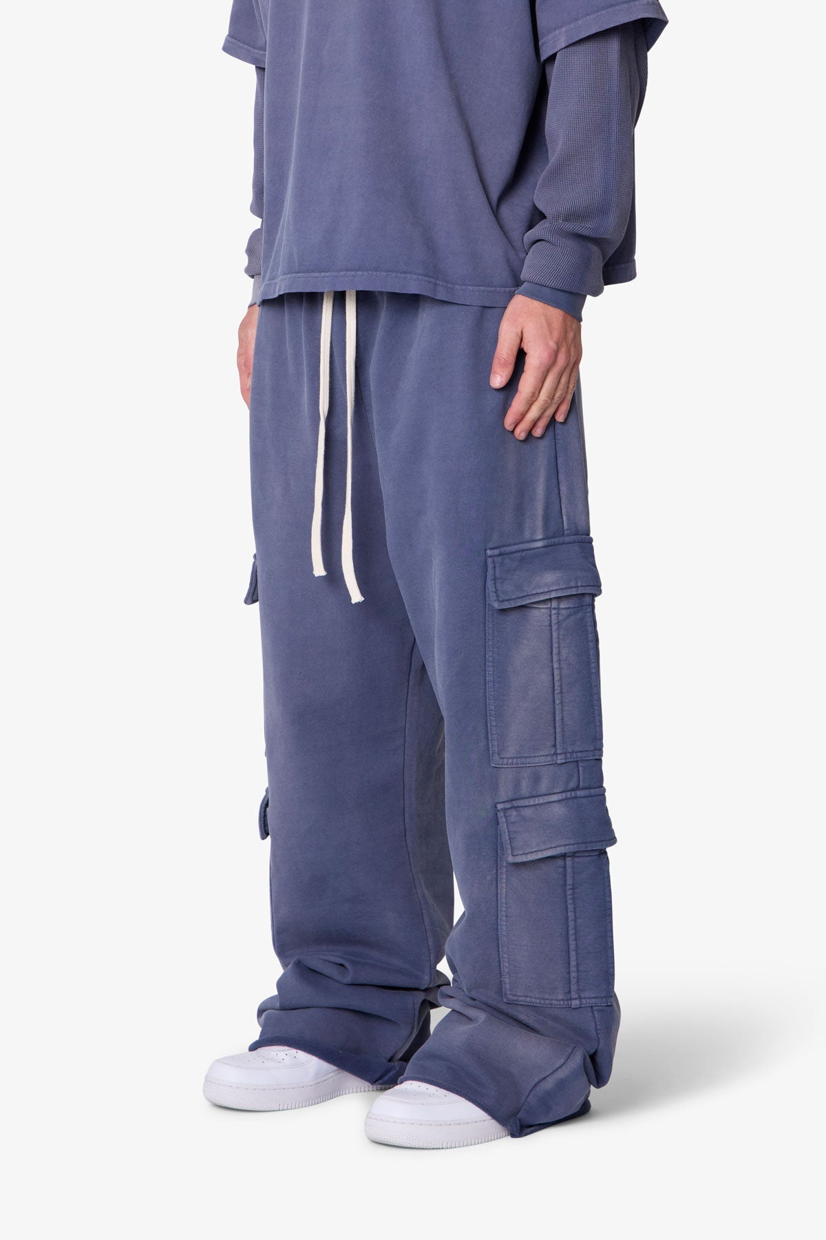 Ultra Baggy Cargo Sweatpants - Washed Navy