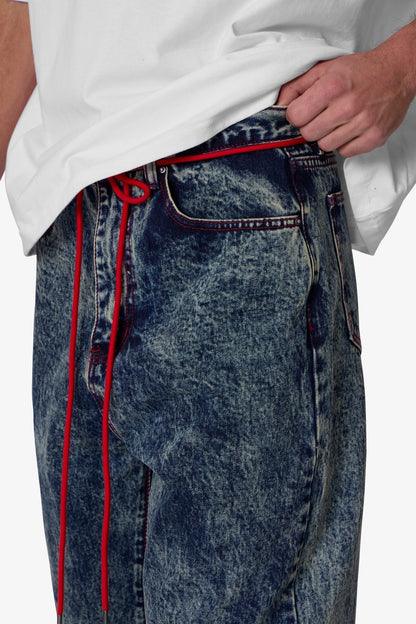 Ultra Baggy Lace Band Denim - Blue
