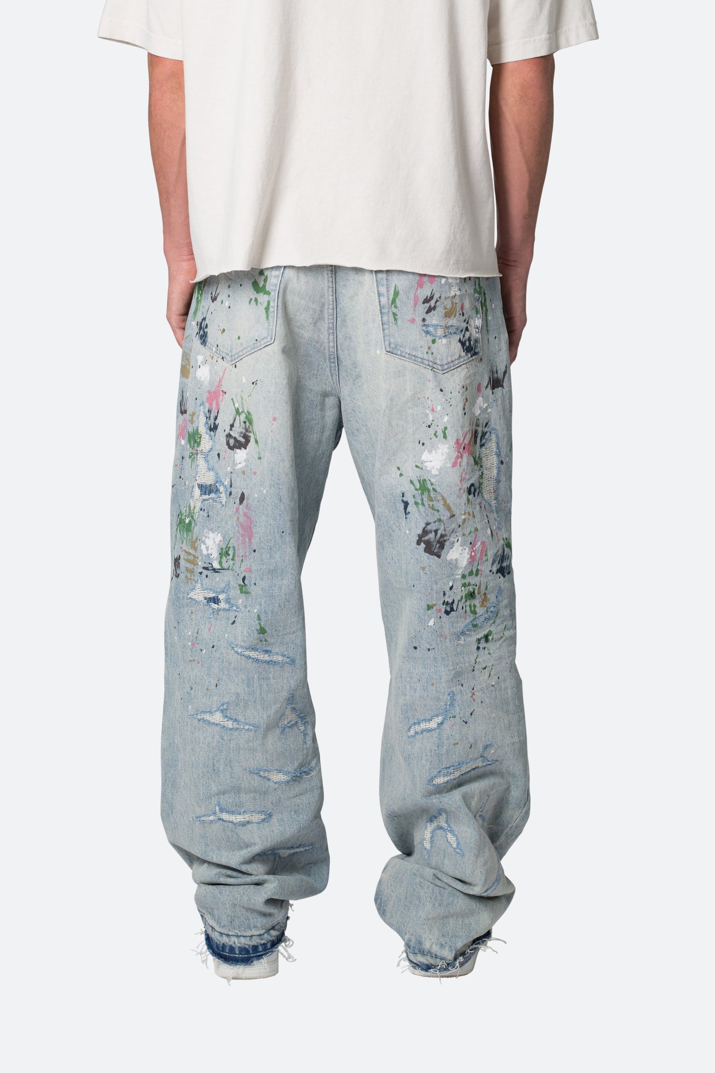 Ultra Baggy Paint Denim - Blue
