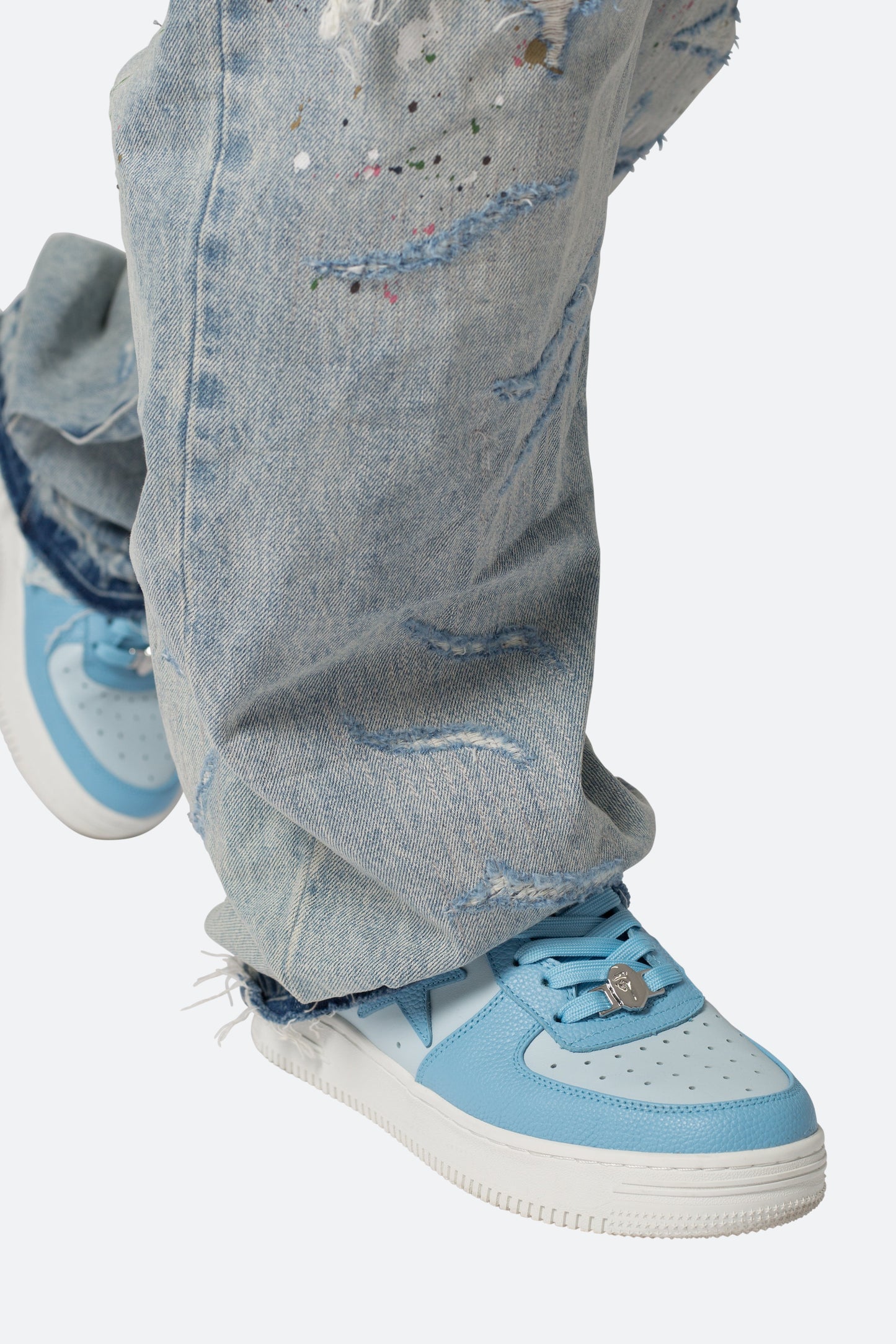 Ultra Baggy Paint Denim - Blue
