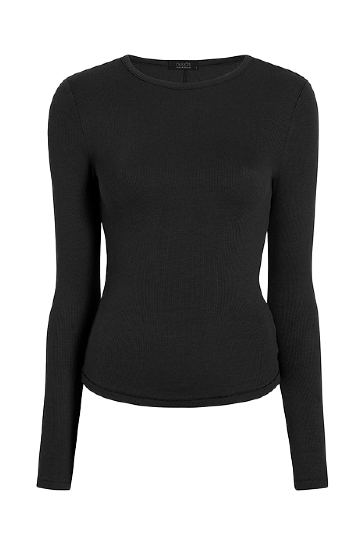 Slinky Rib Long Sleeve Shirt | Black