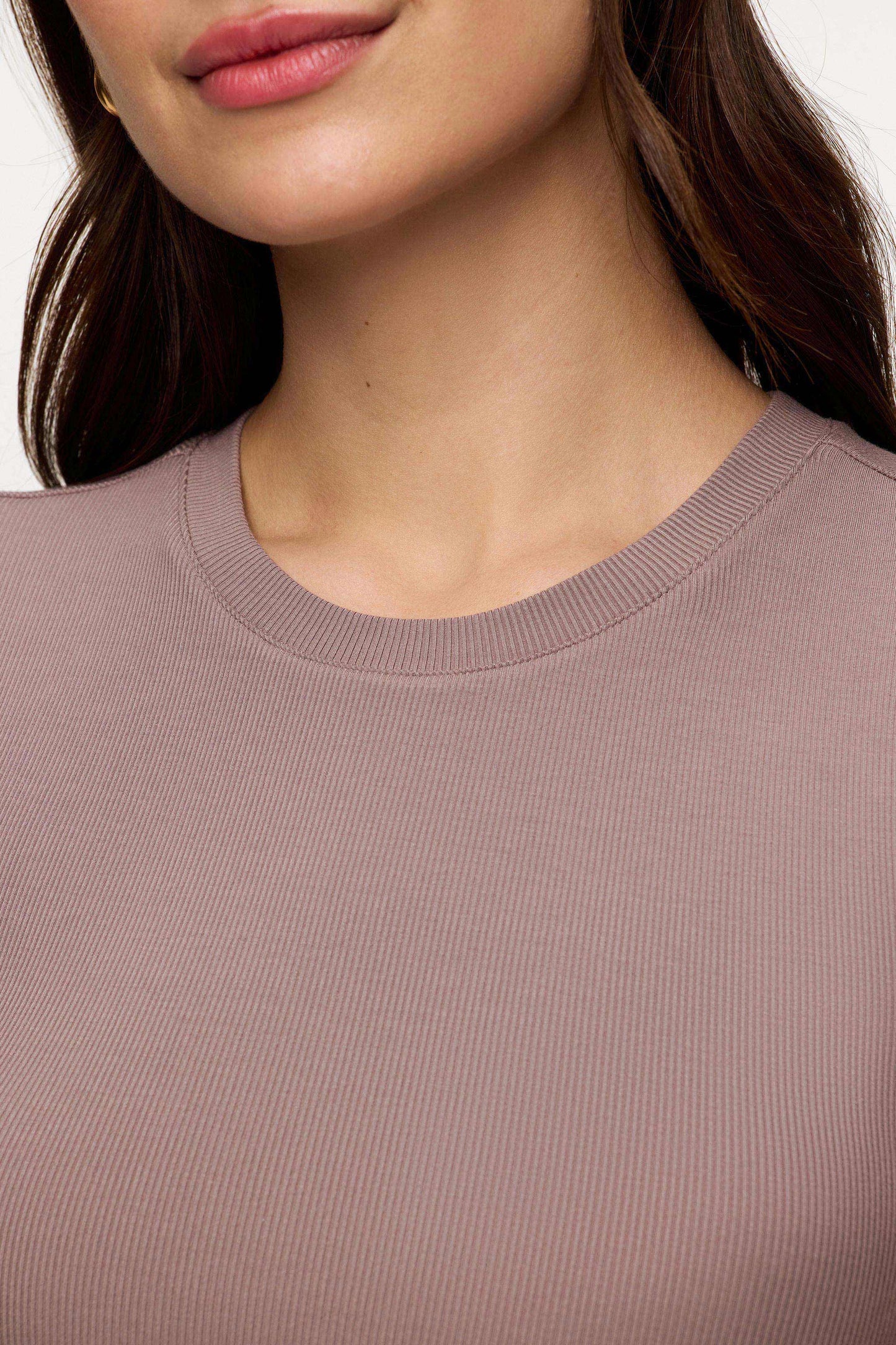 Sporty Rib Bra Tee | Cocoa