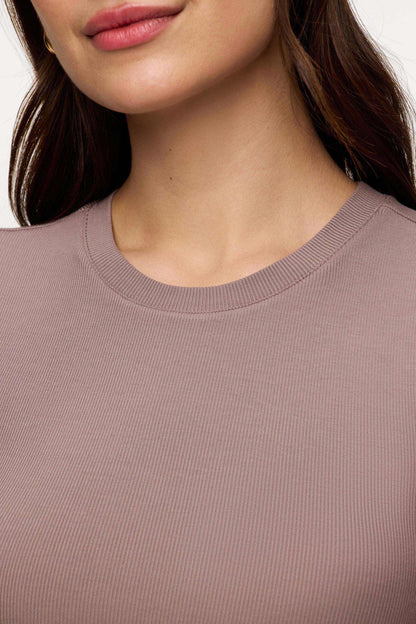 Sporty Rib Bra Tee | Cocoa