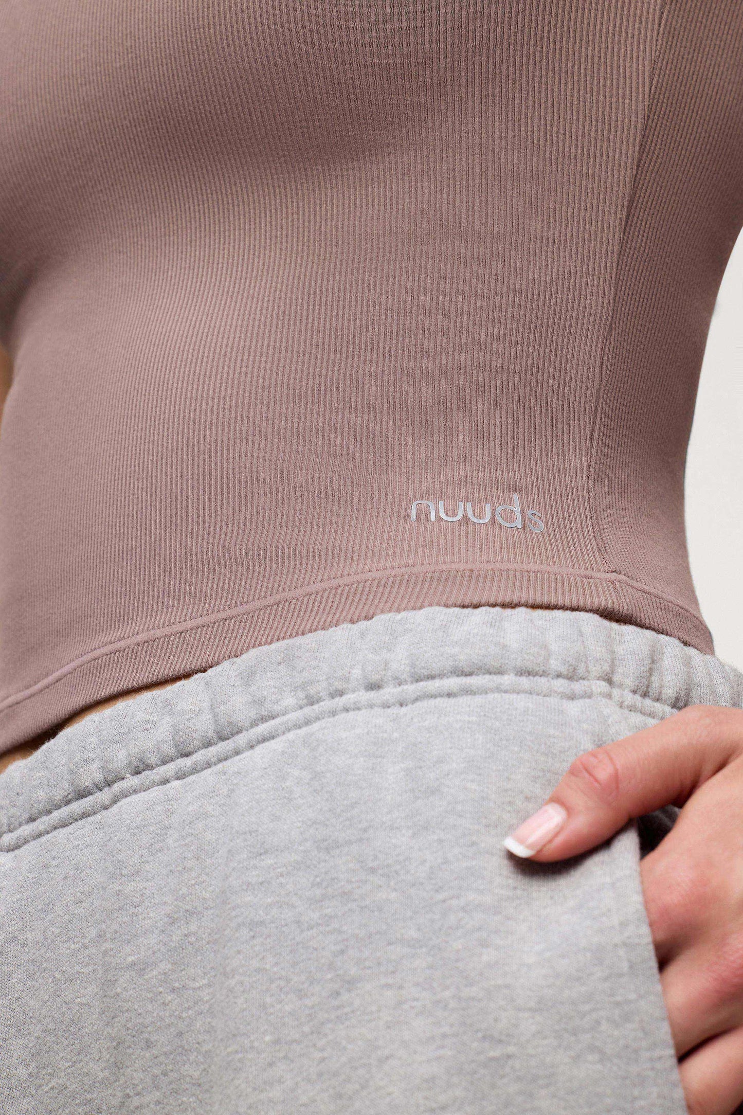 Sporty Rib Bra Tee | Cocoa