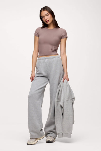 Sporty Rib Bra Tee | Cocoa