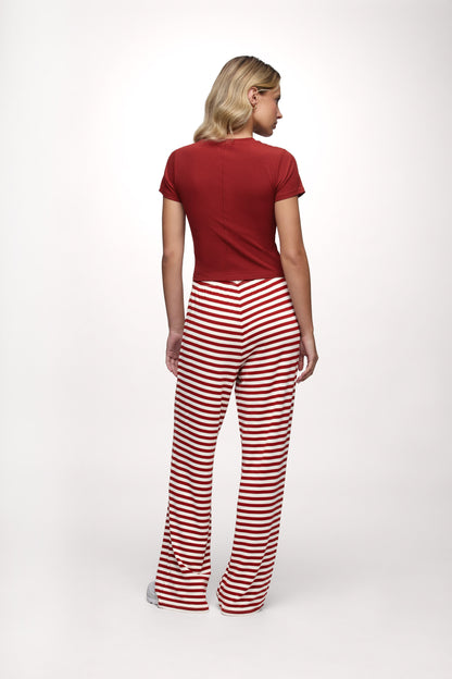 Sporty Rib Bra Tee | Scarlet
